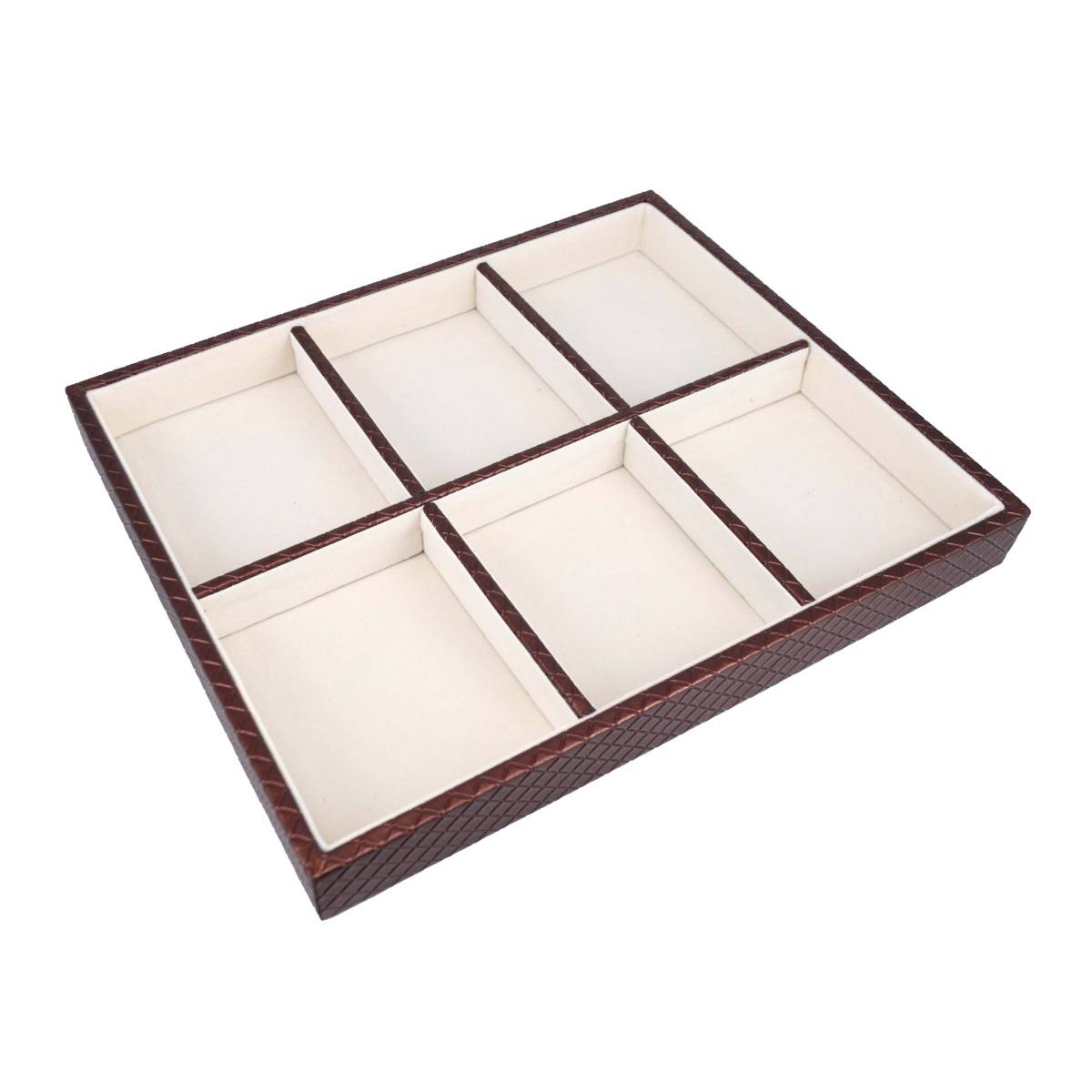 Premsons Classic Leatherette Layer 6 Section Womens Jewellery Tray - Maroon