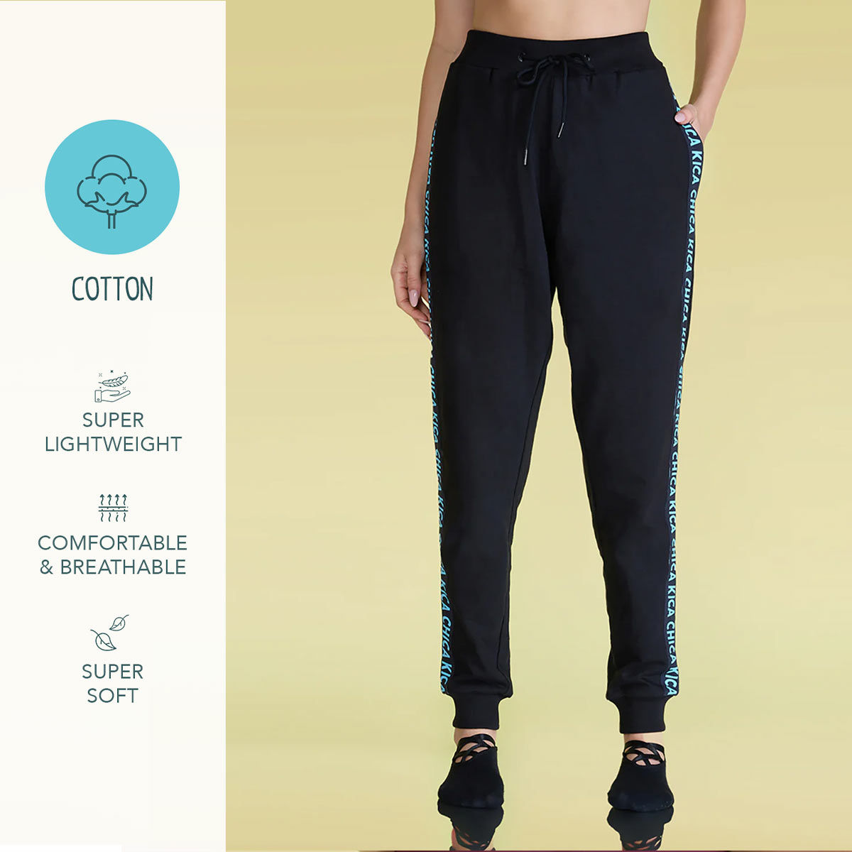 High waisted cotton online joggers