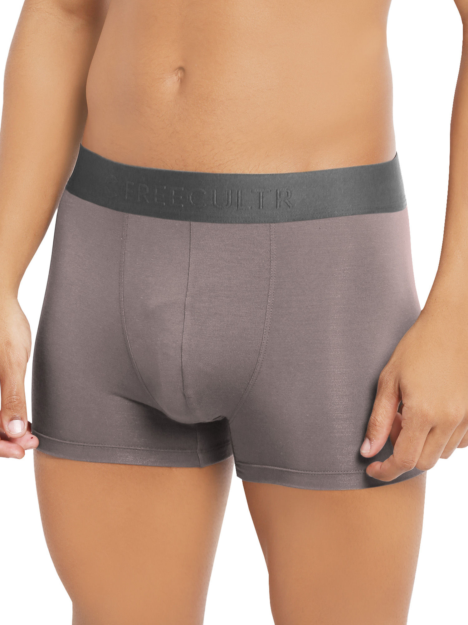 FREECULTR Anti-Microbial Air-Soft Micromodal Underwear Trunk Pack Of 1 - Grey (XL)