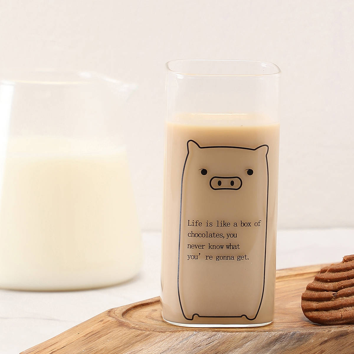 Bonhomie Solid Printed Glass Tumbler