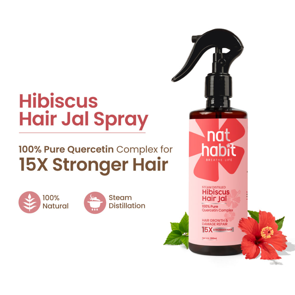 Nat Habit Hibiscus Nourishing Hair Jal Spray for Hair Growth & Damage Repair