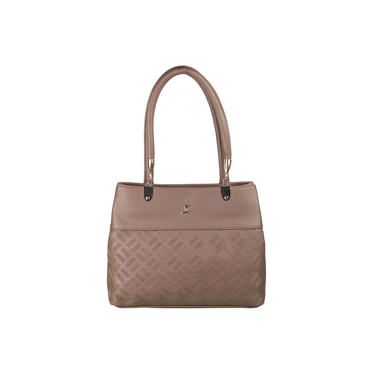 Mochi Taupe Solid Synthetic Handbag