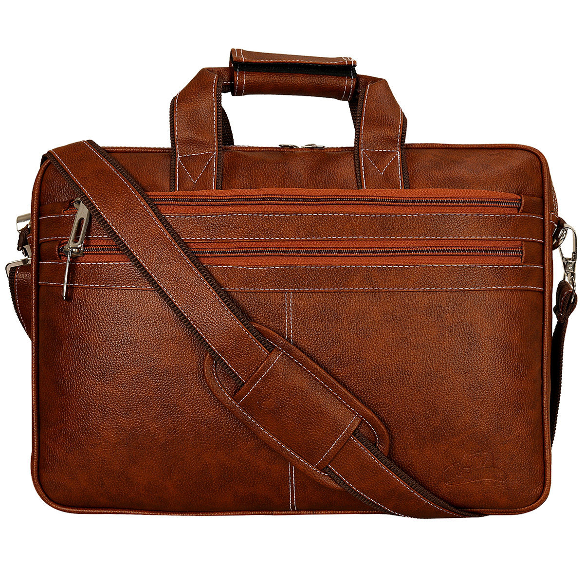 Leather World 15.6 inch PU Brown Laptop Bags Business Office Bag for