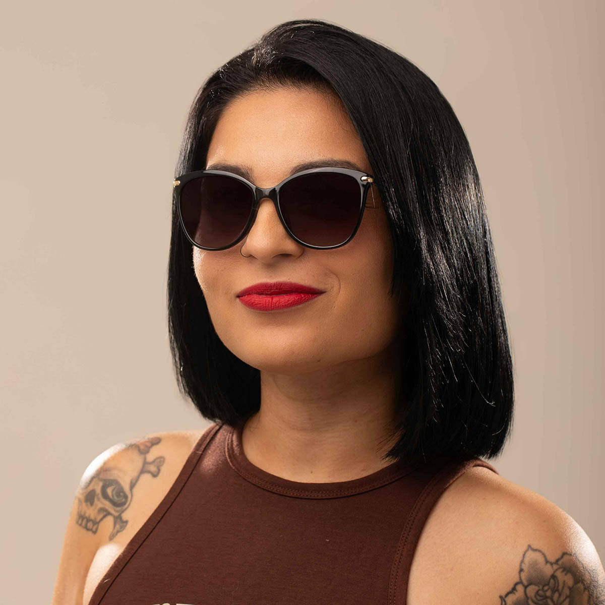 Chilli Beans Women's Brown Lens Round Sunglasses -Occl46545702 (56)