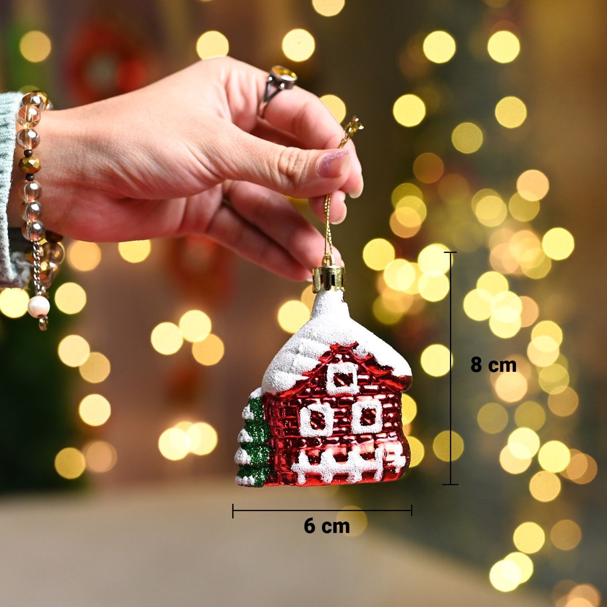 Buy Voncasa Glossy Red Christmas Decoration Set Of 3 Online