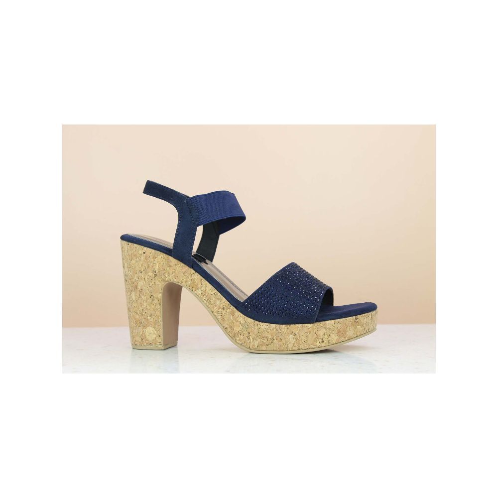 navy blue embellished heels