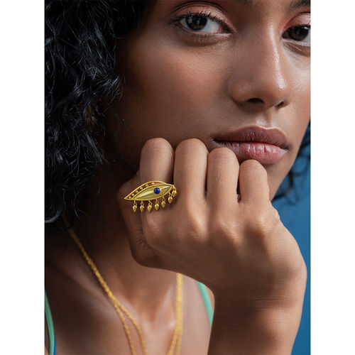 Buy Shaya by CaratLane Stare All Day Evil Eye Ring in Gold Plated