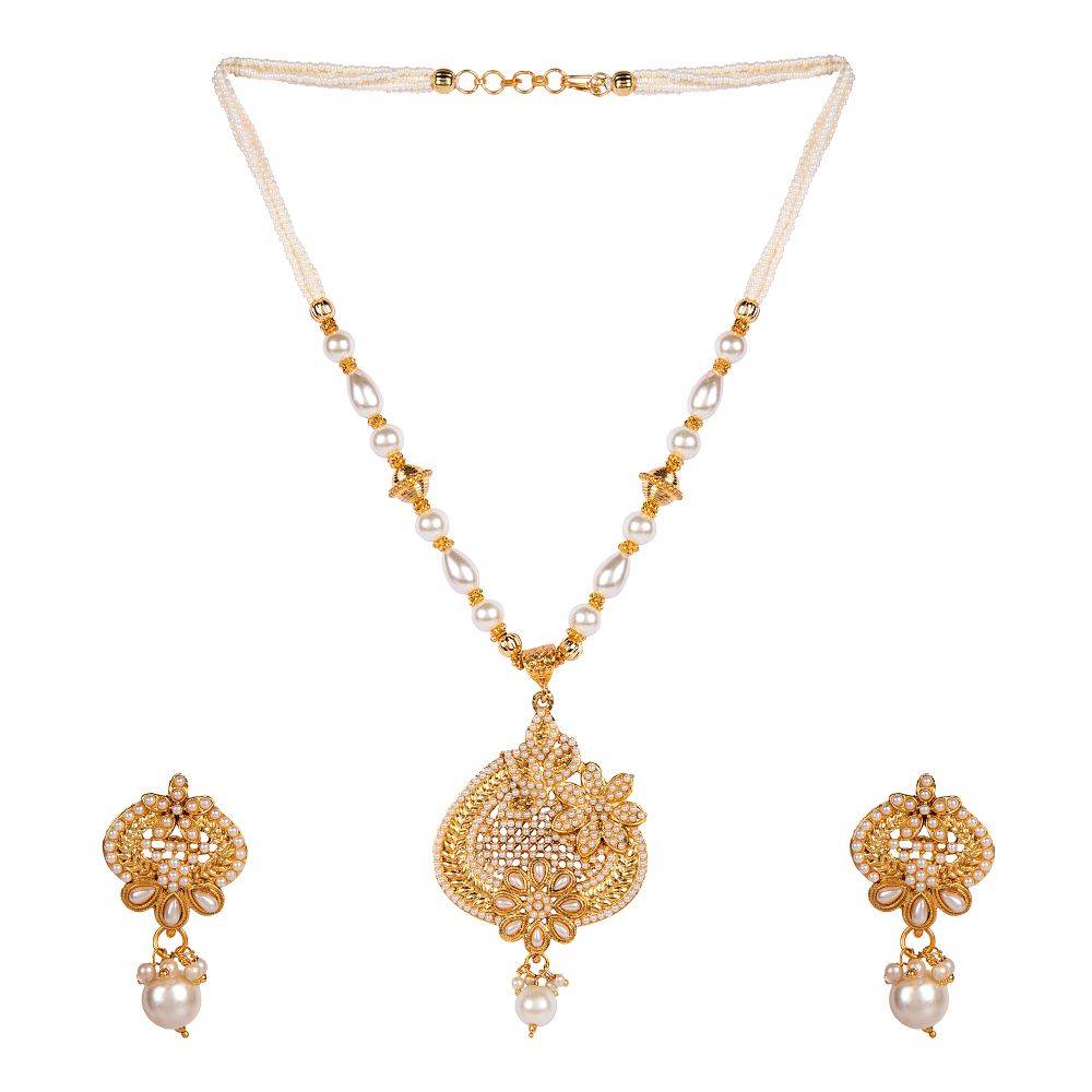 Anika's Creation Exclusive Pearl Embedded Jewellery Set for Women