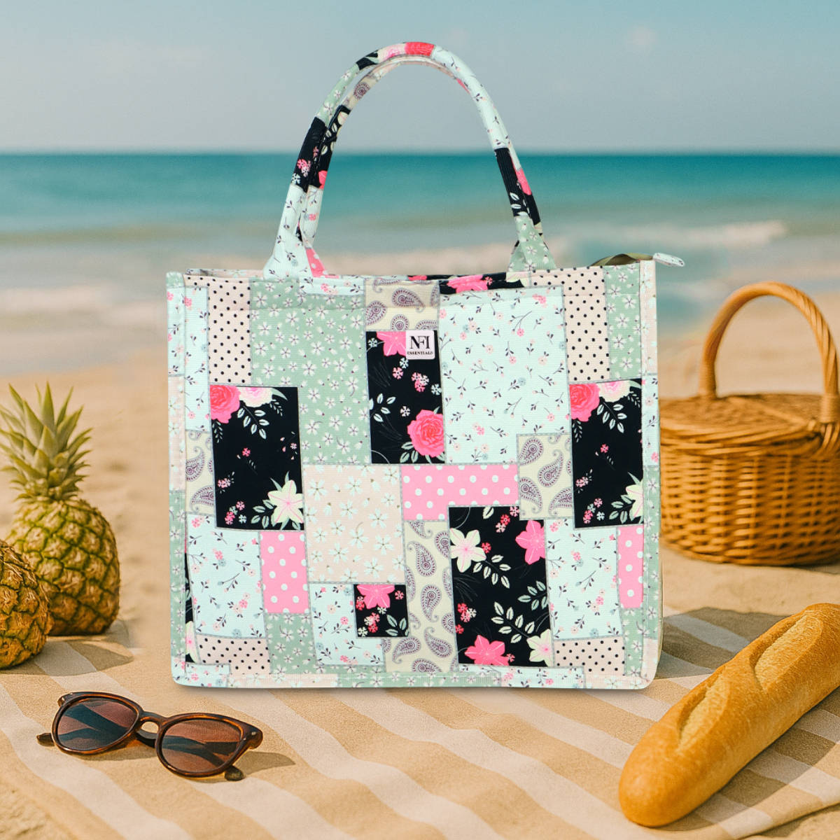 NFI Essentials Women Multi-Color Eco-Friendly Graphic Canvas Tote Bag