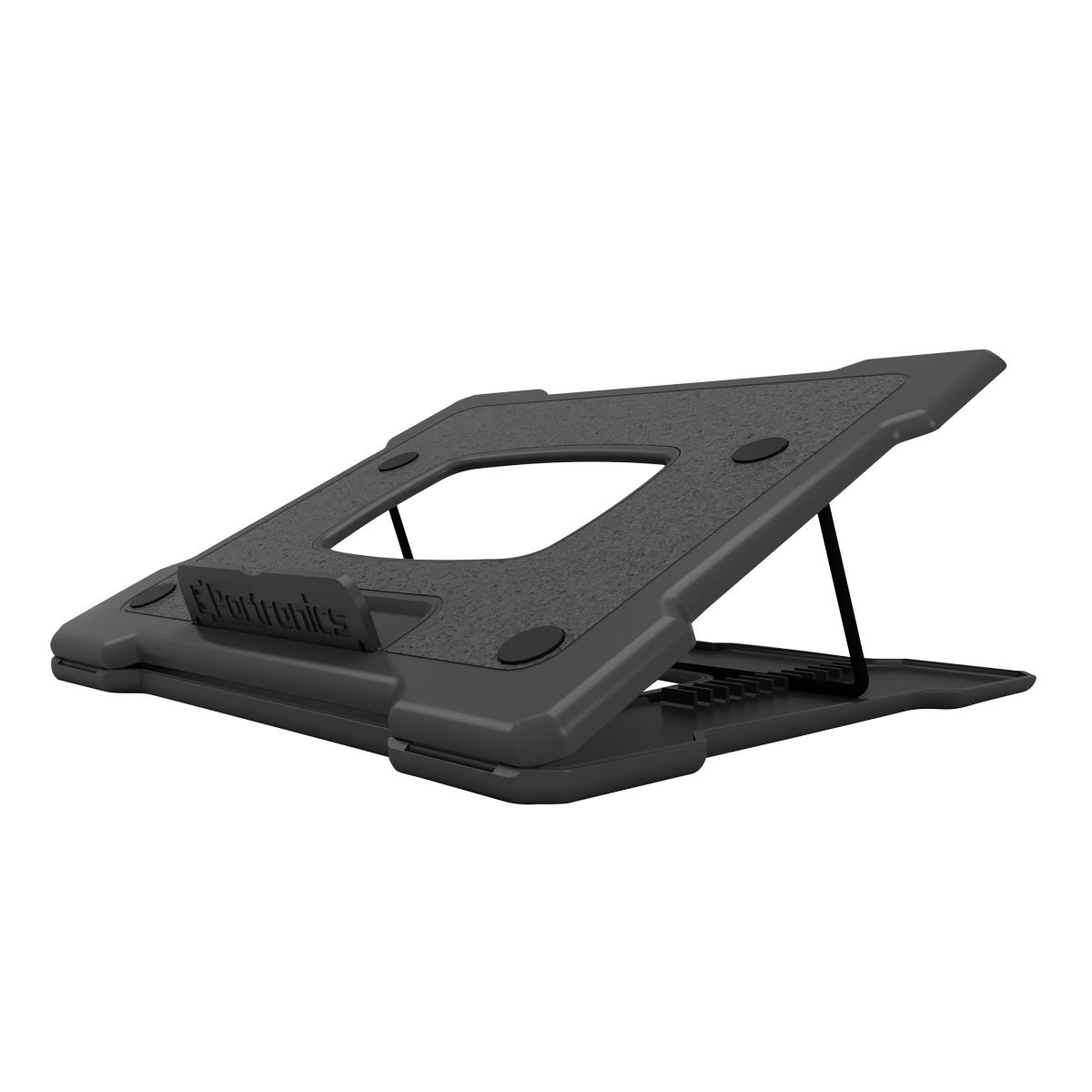 Portronics My Buddy Hexa Iii Portable Foldable Laptop Stand Air Ventilated Height Adjustment(black)