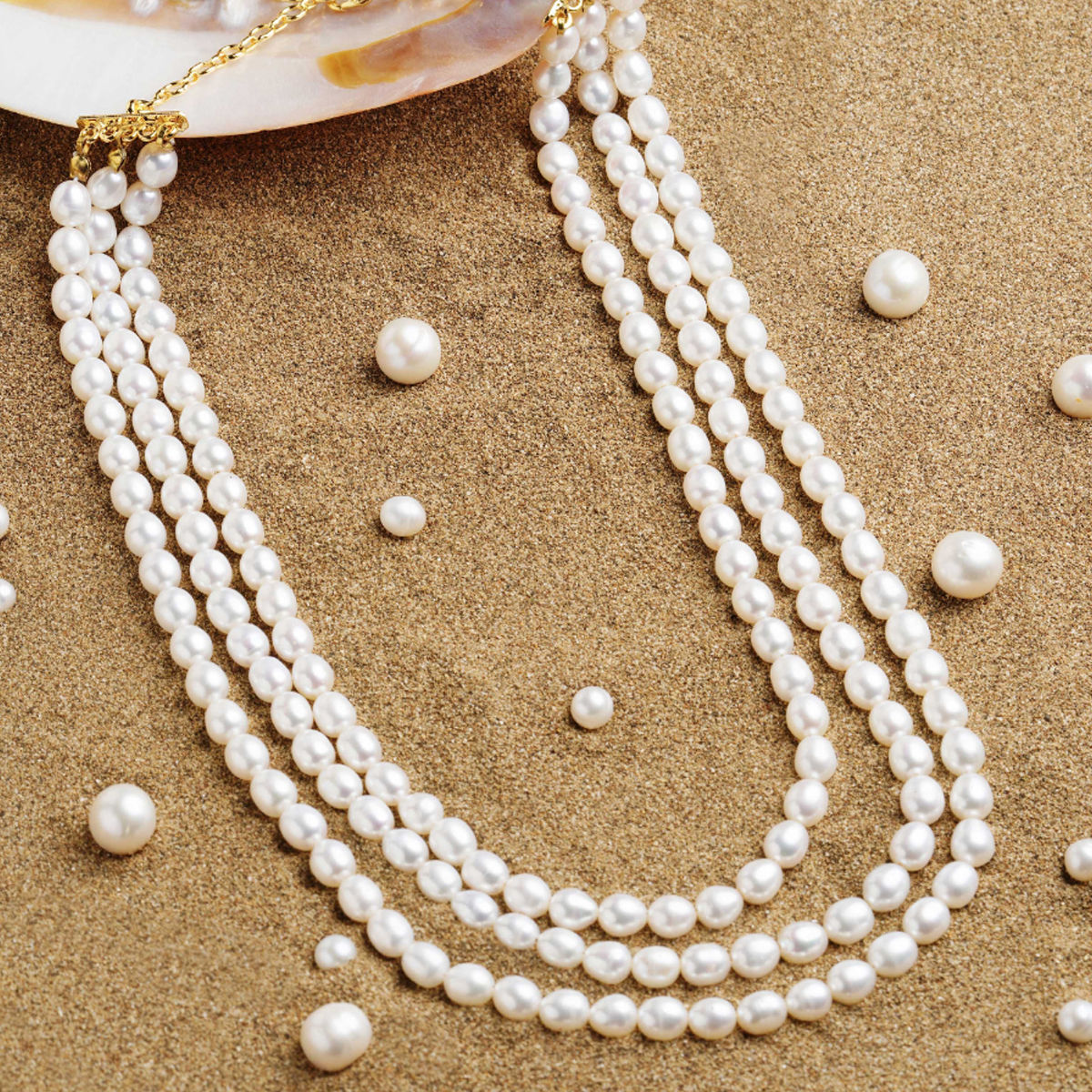 White M&M Freshwater Pearl & Silver Necklace | Pearls.co.uk
