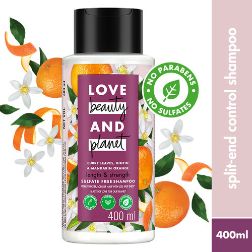 Formindske Woods forgænger Love Beauty & Planet Curry Leaves, Biotin & Mandarin Sulfate Free Shampoo:  Buy Love Beauty & Planet Curry Leaves, Biotin & Mandarin Sulfate Free  Shampoo Online at Best Price in India 