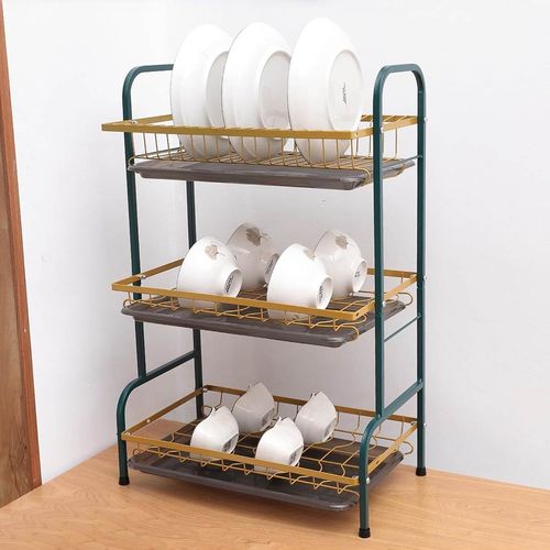 UMAI Layer Carbon Steel Plate Bowl Holder Rack Green Gold