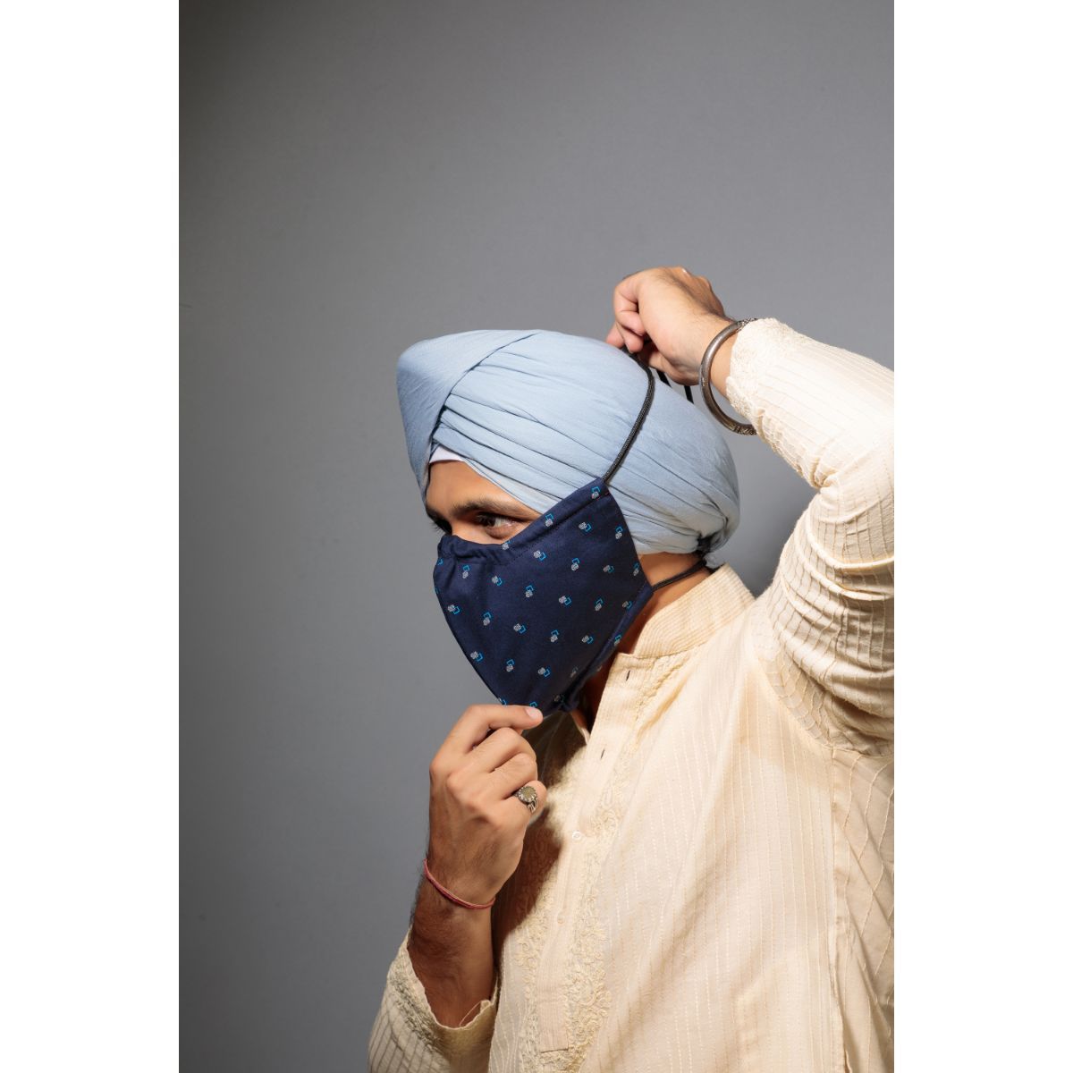 The Cover Up Project Mask For The Turban Man - Paaji (Pack Of 5, Weekday) - Multi-Color (Free Size)
