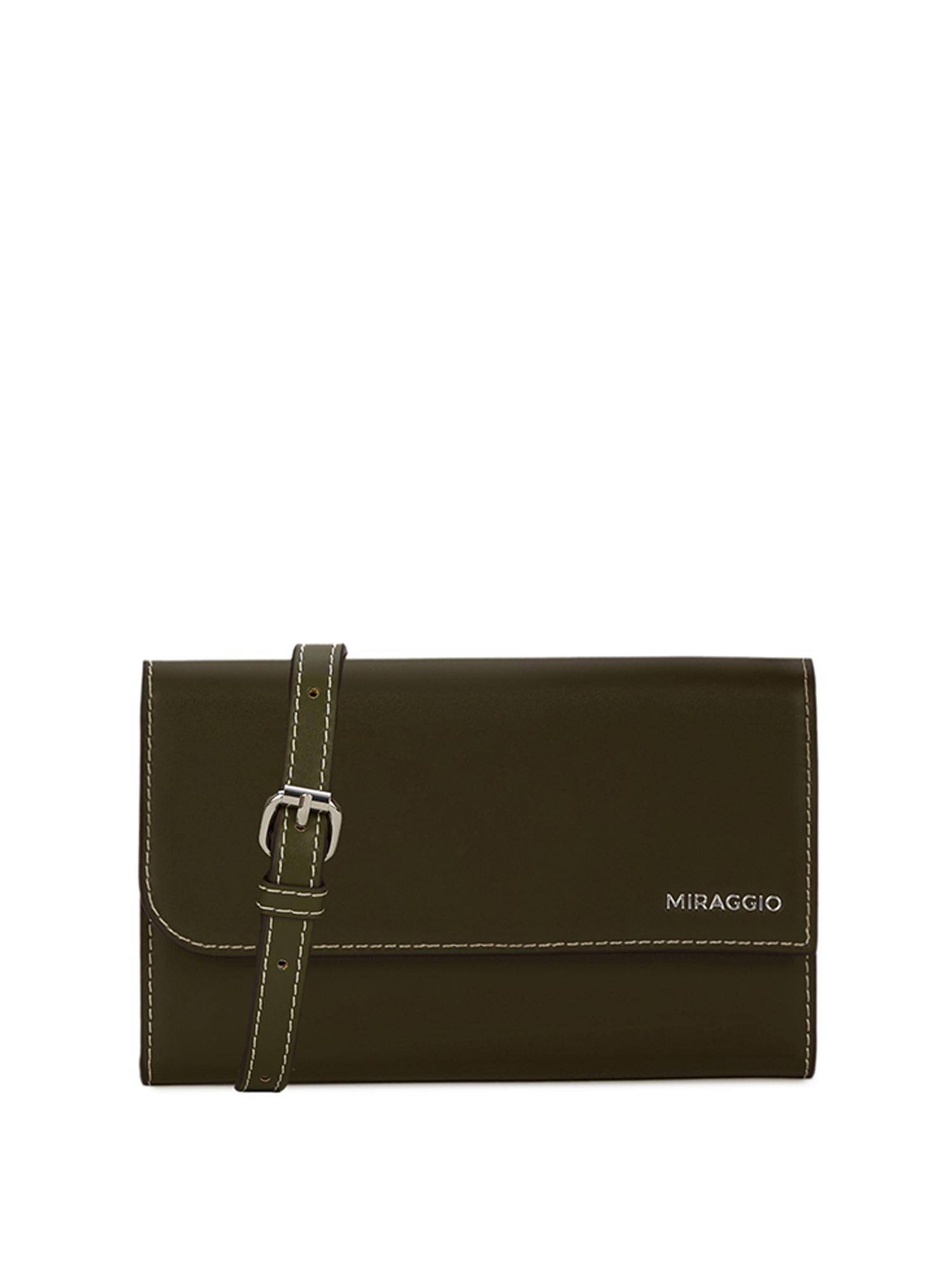 MIRAGGIO Josie Wallet With Detachable Strap - Olive