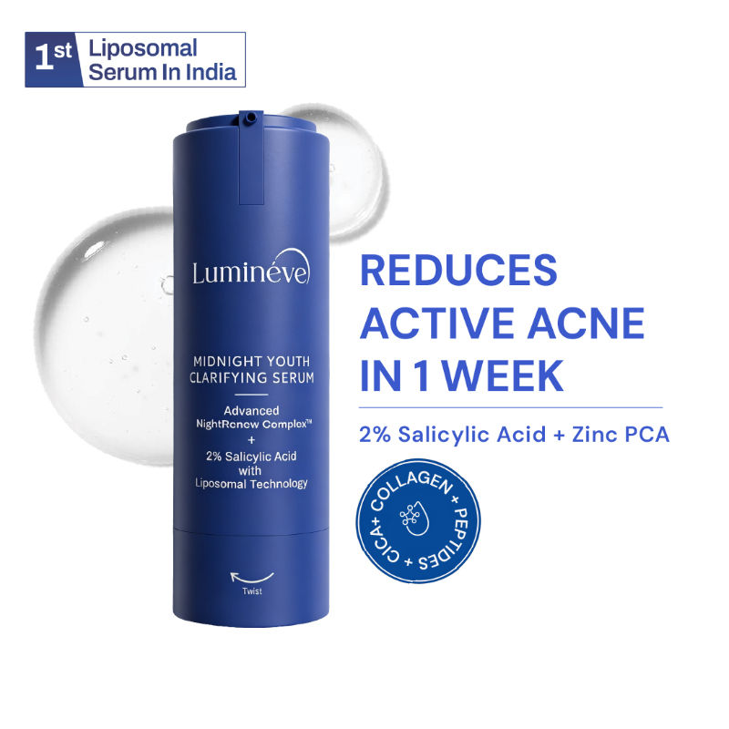Lumineve 2% Salicylic Acid Face Serum with Zinc PCA + Collagen + Peptide, Oil Control, Acne & Pores