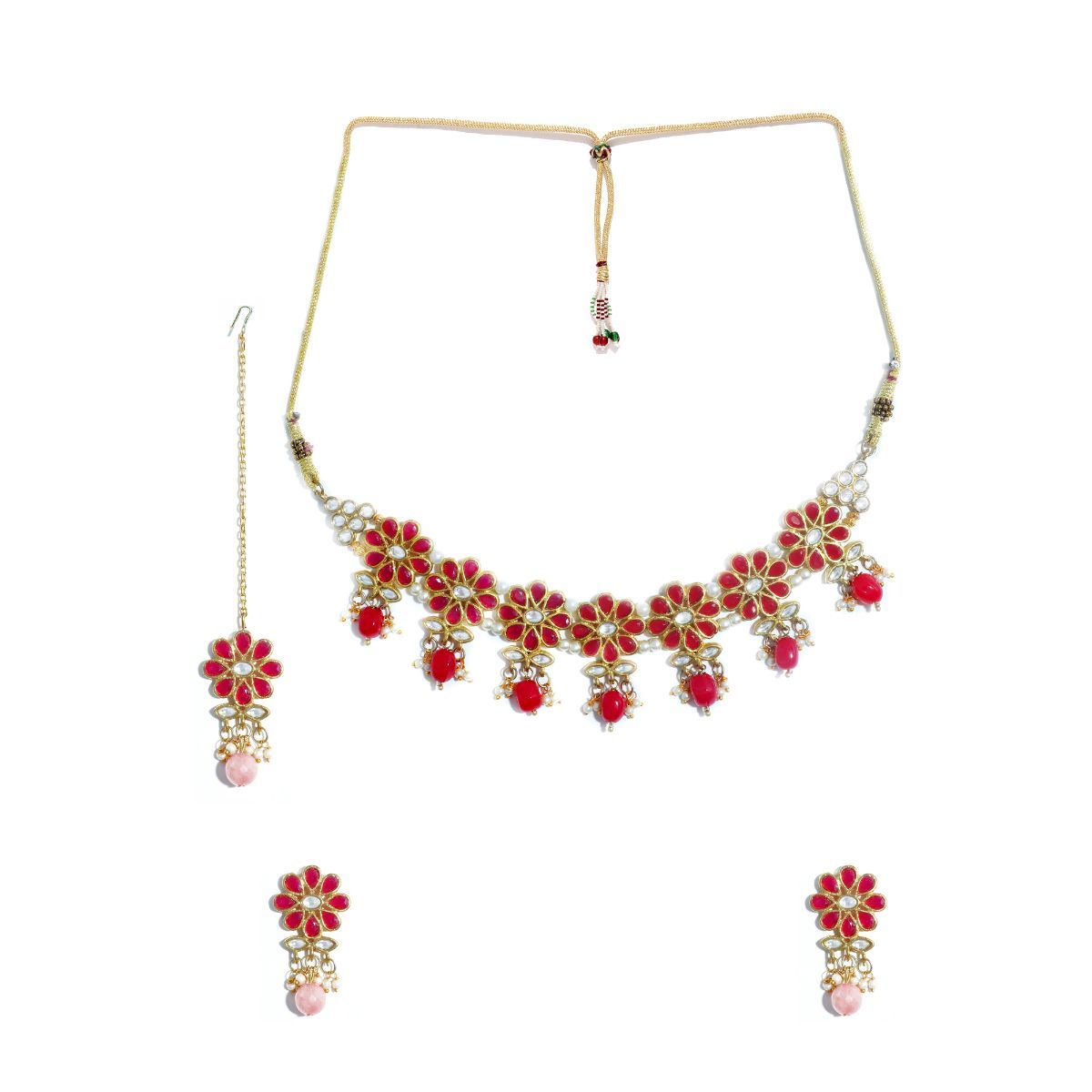 Meira Kundan Red Choker Necklace – Curio Cottage