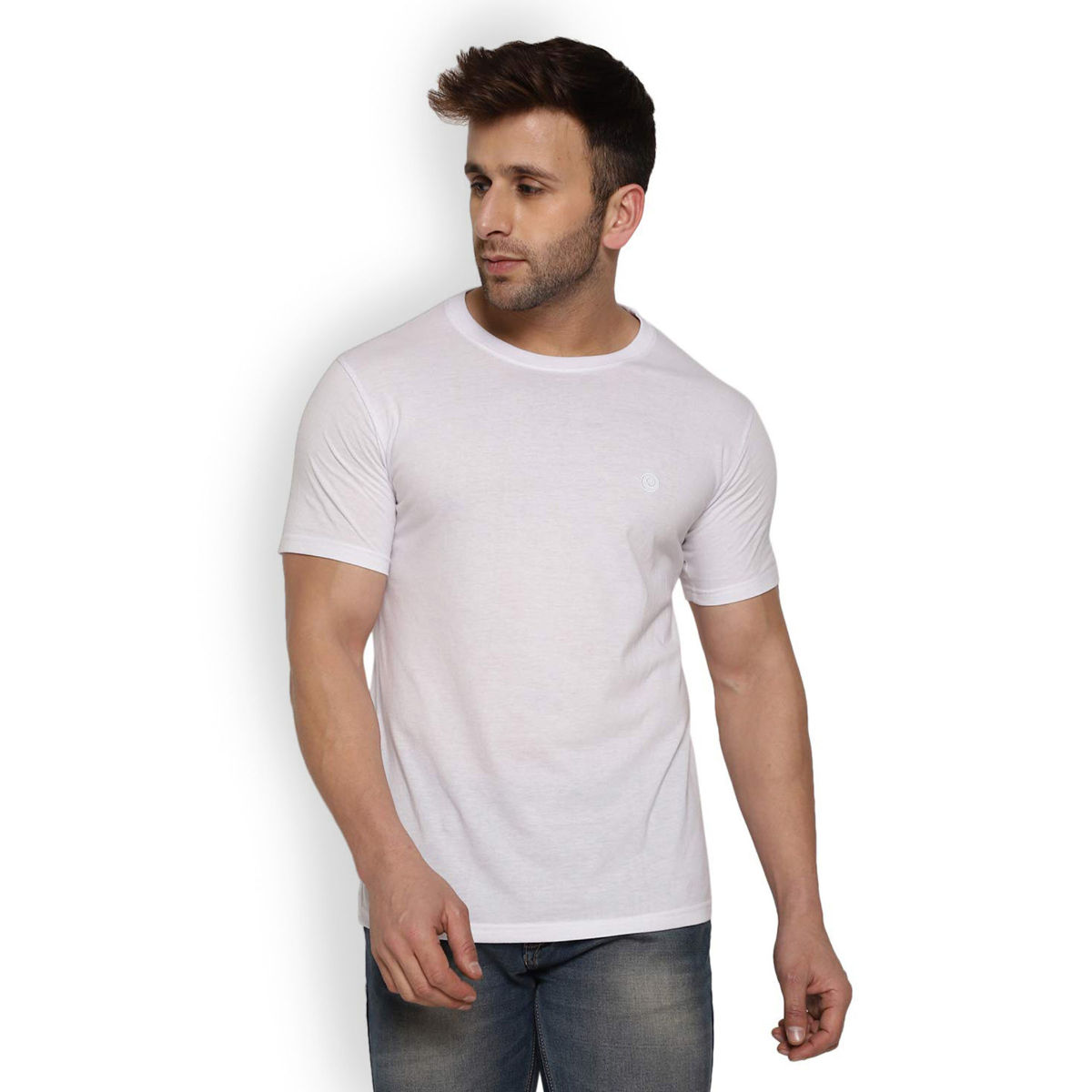 CHKOKKO White Round Neck T-Shirt (3XL)