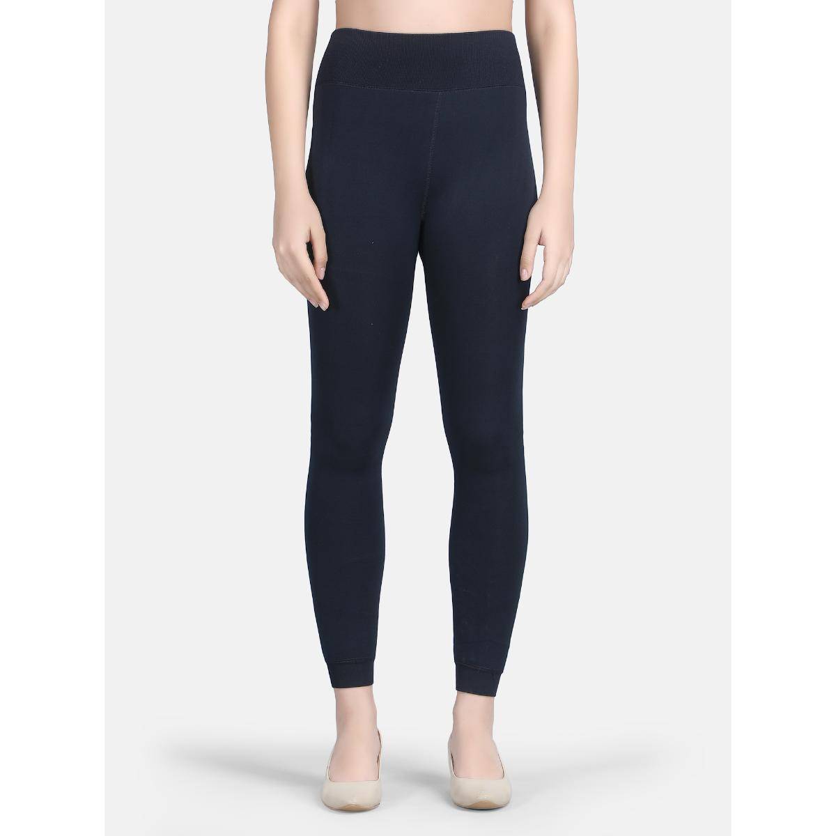 NEXT2SKIN Womens Navy Blue Winter Warm Fur Thermal Tights