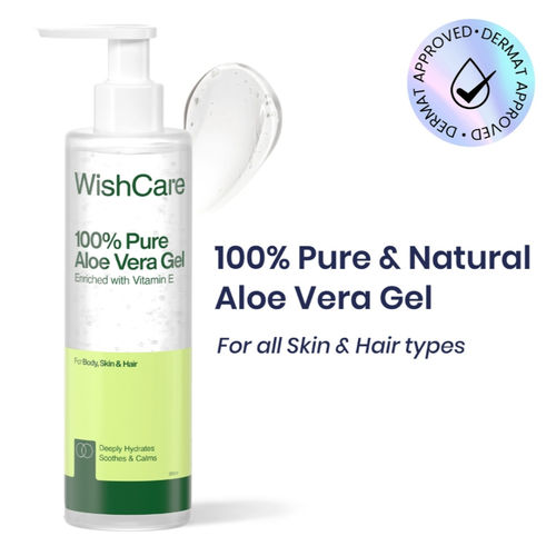 Buy WishCare Pure & Natural Aloe Vera Gel for Face & Hair- Hydrates,  Moisturizes & Soothes Skin Online