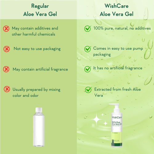 Buy WishCare Pure & Natural Aloe Vera Gel for Face & Hair- Hydrates,  Moisturizes & Soothes Skin Online