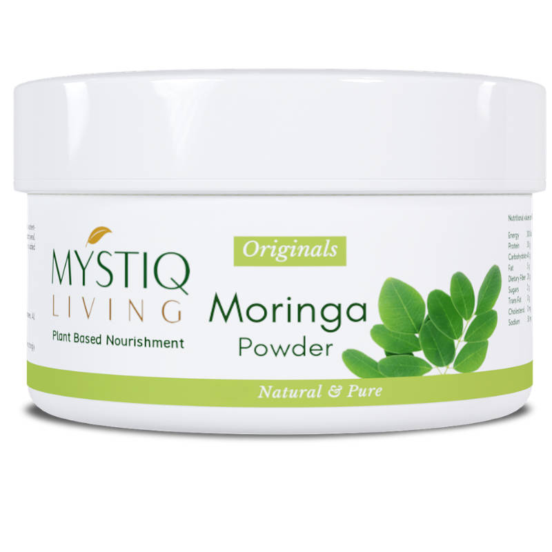 Mystiq Living Organic Moringa Powder, 100% Pure & Nutrient-Rich Superfood Leaves Powder