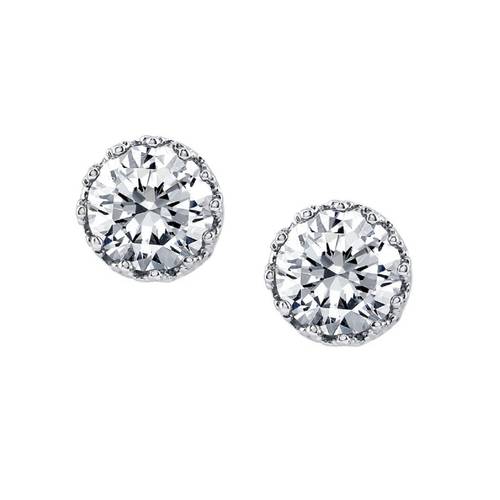 Jewelry | Statement Stud Earrings Nib Sterling Silver Cubic Zirconia