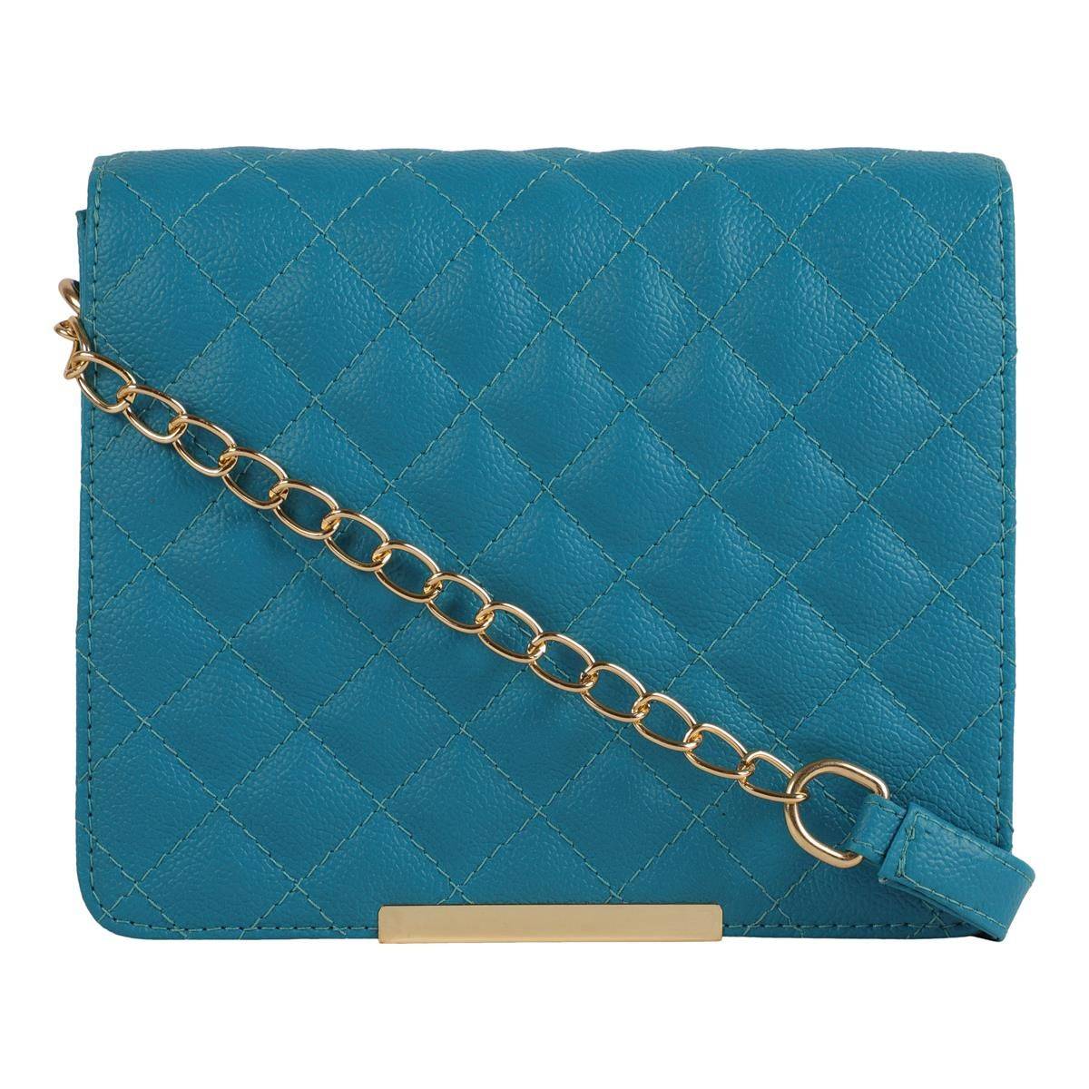 Bagsy Malone Quilted Embroidery Sling Bag With Chain Strap
