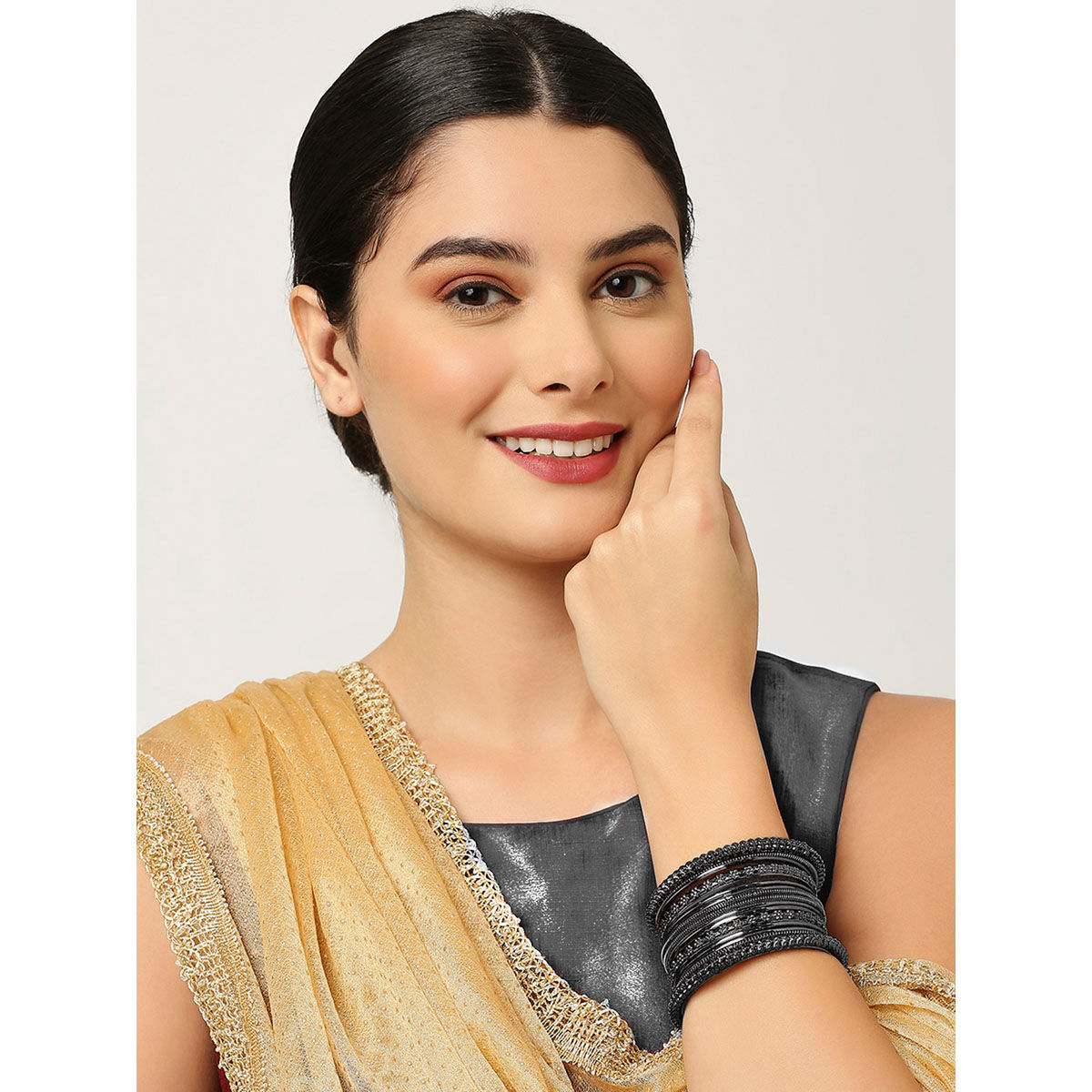 Buy Oomph Combo Of 32 Oxidised Black Bangle Set For Women & Girls 