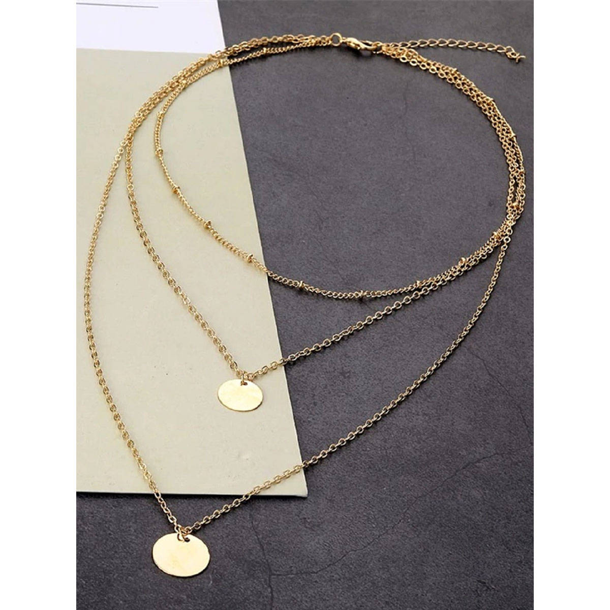 OOMPH Gold Tone Multi Layer Necklace For Women & Girls Stylish Latest