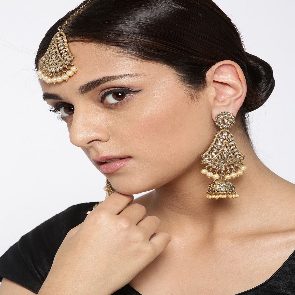 Latest Gold Jhumka Designs To Make You Fall In Love by Navrathan
