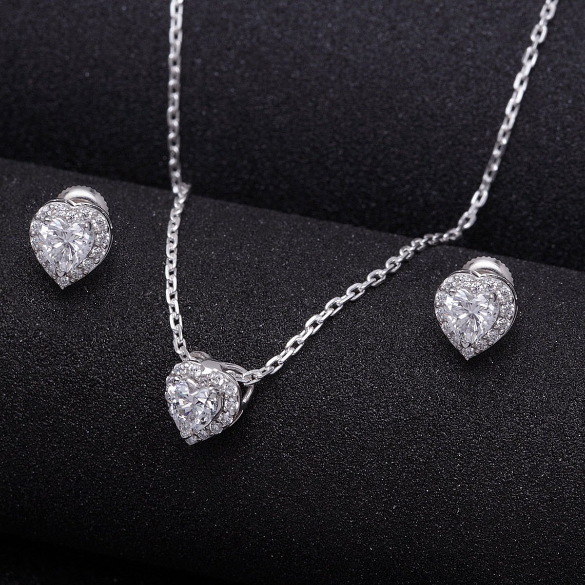 Fashion Jewelry Collection Sterling Silver Round CZ Center Accented  Engagement Ring and Pendant and Earrings Set CNY-K-7846-SET - D&D Jewelry  in Walnut Creek CA