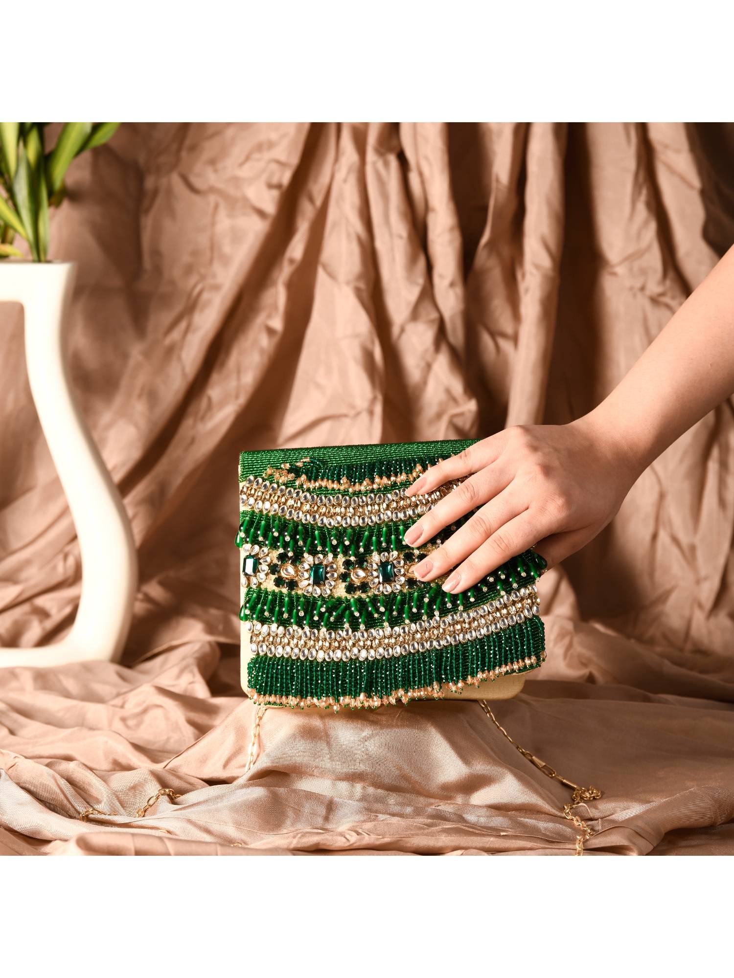 The Purple Sack Sukoon Clutch with Detachable Chain