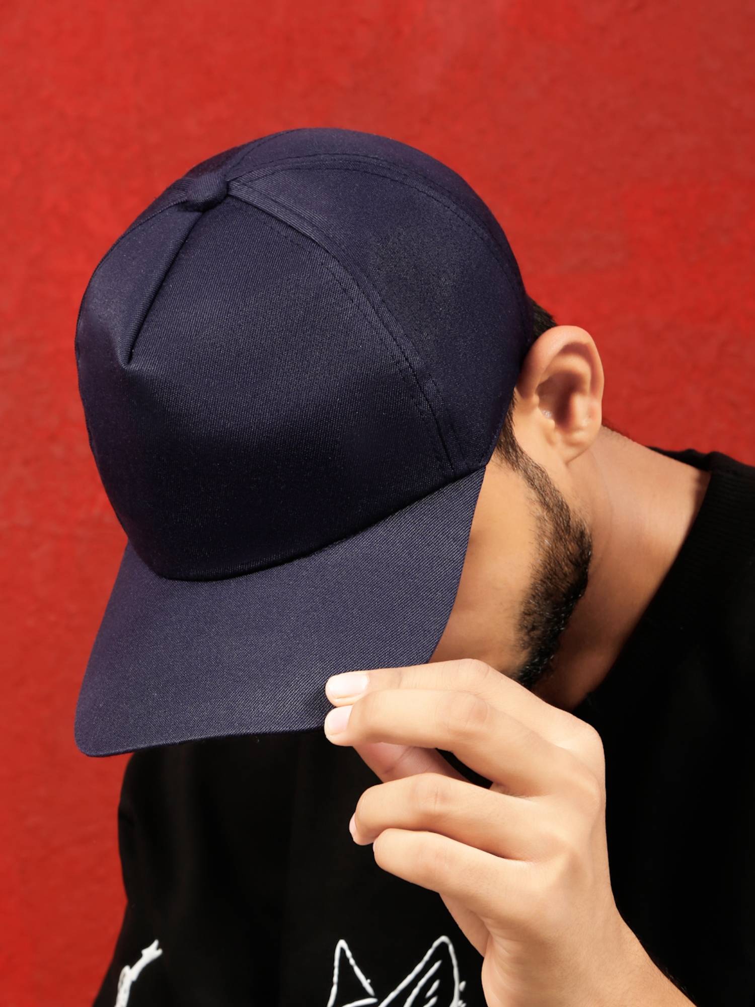 Teakwood Leather Unisex Solid Blue Adjustable Casual Cap With Curved Brim