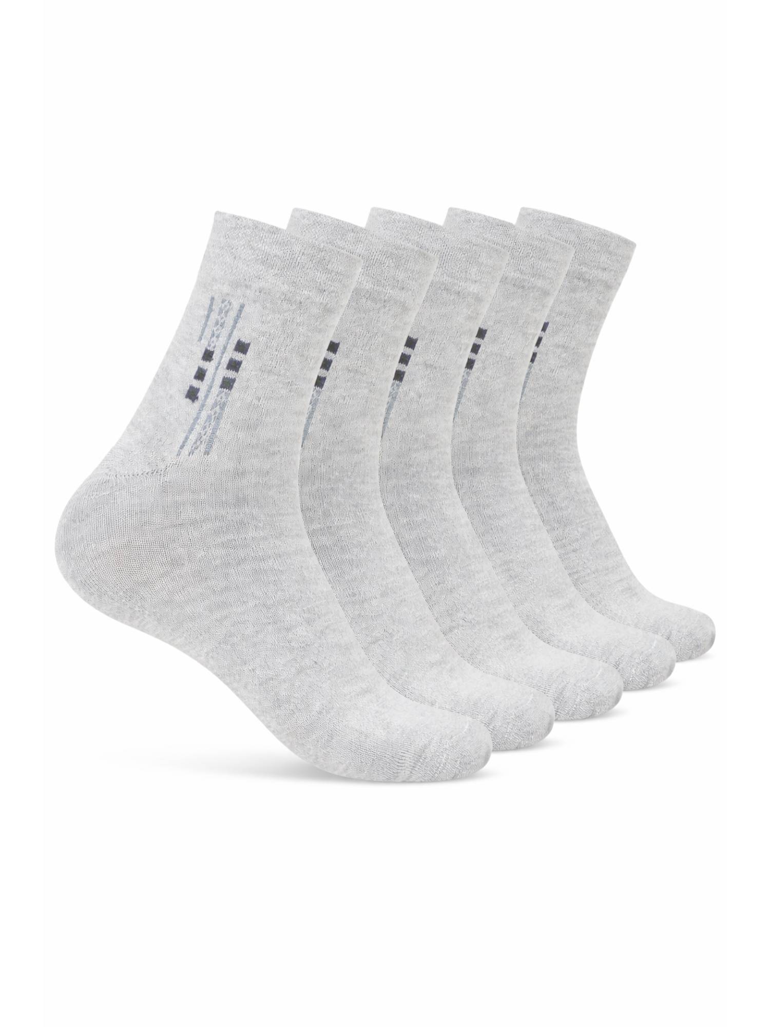 Teakwood Mens Grey Cotton Above Ankle Length Socks (Pack of 5)