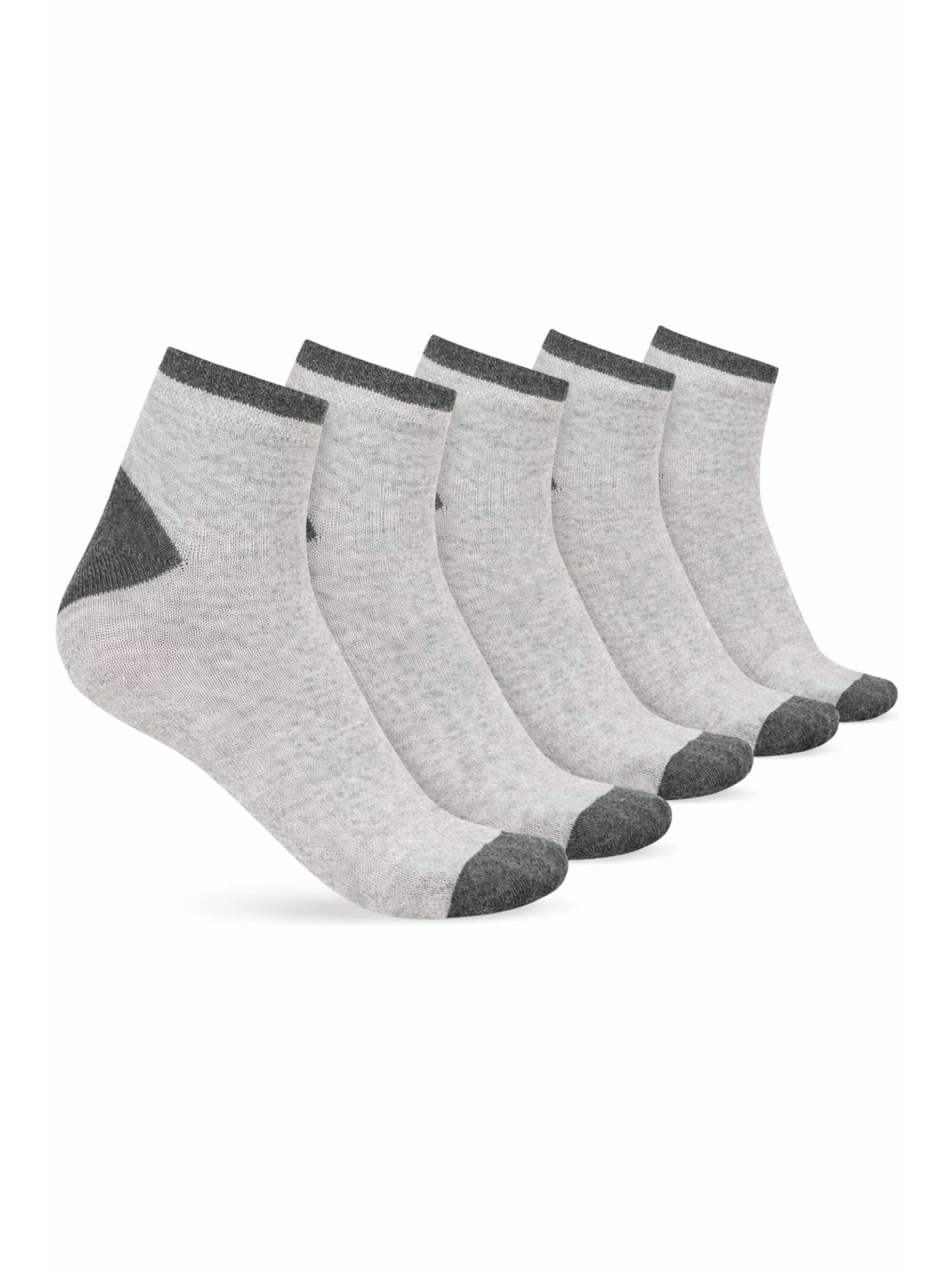 Teakwood Mens Grey Cotton Ankle Length Socks (Pack of 5)