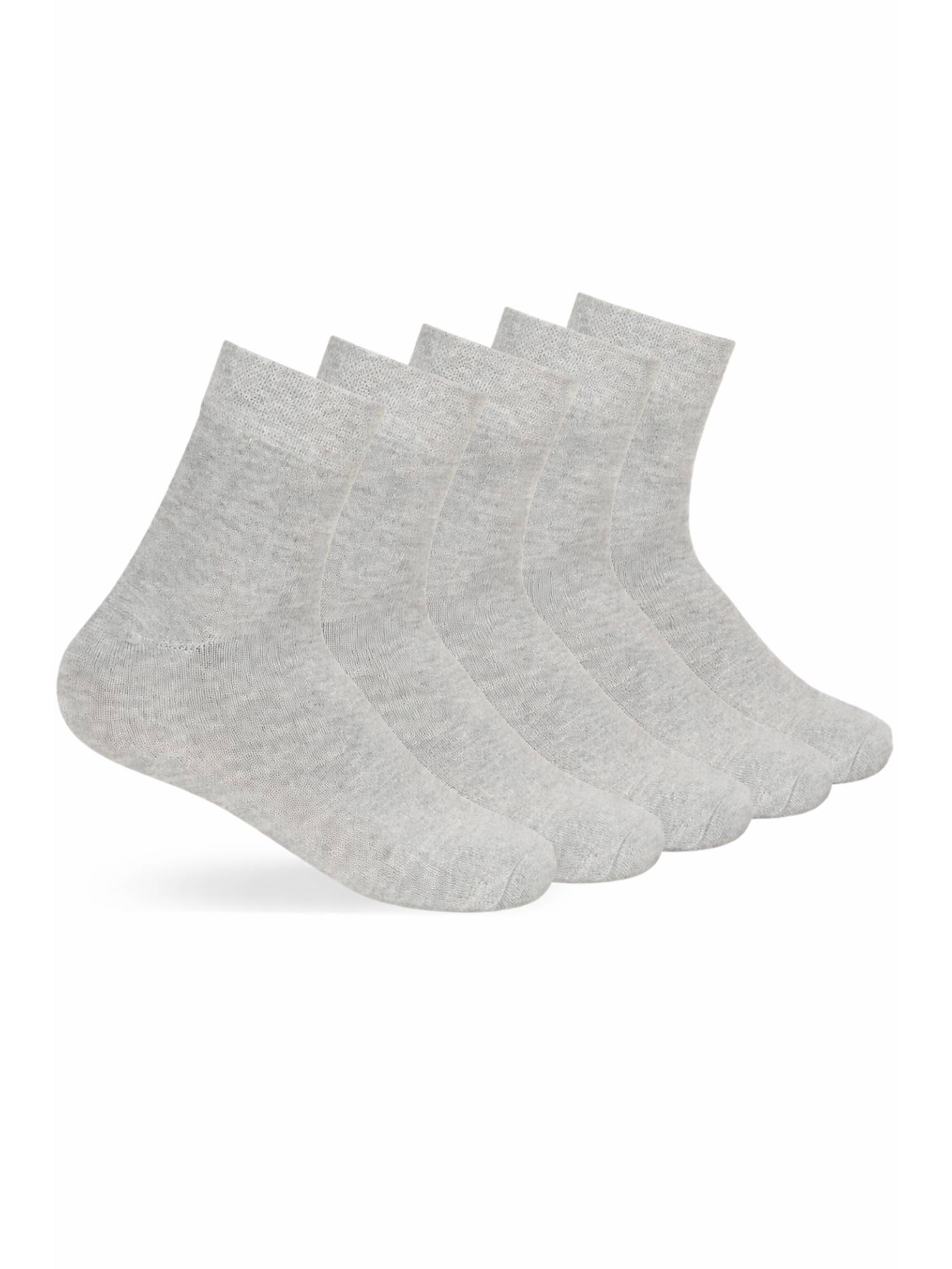 Teakwood Mens Grey Cotton Above Ankle Length Socks (Pack of 5)