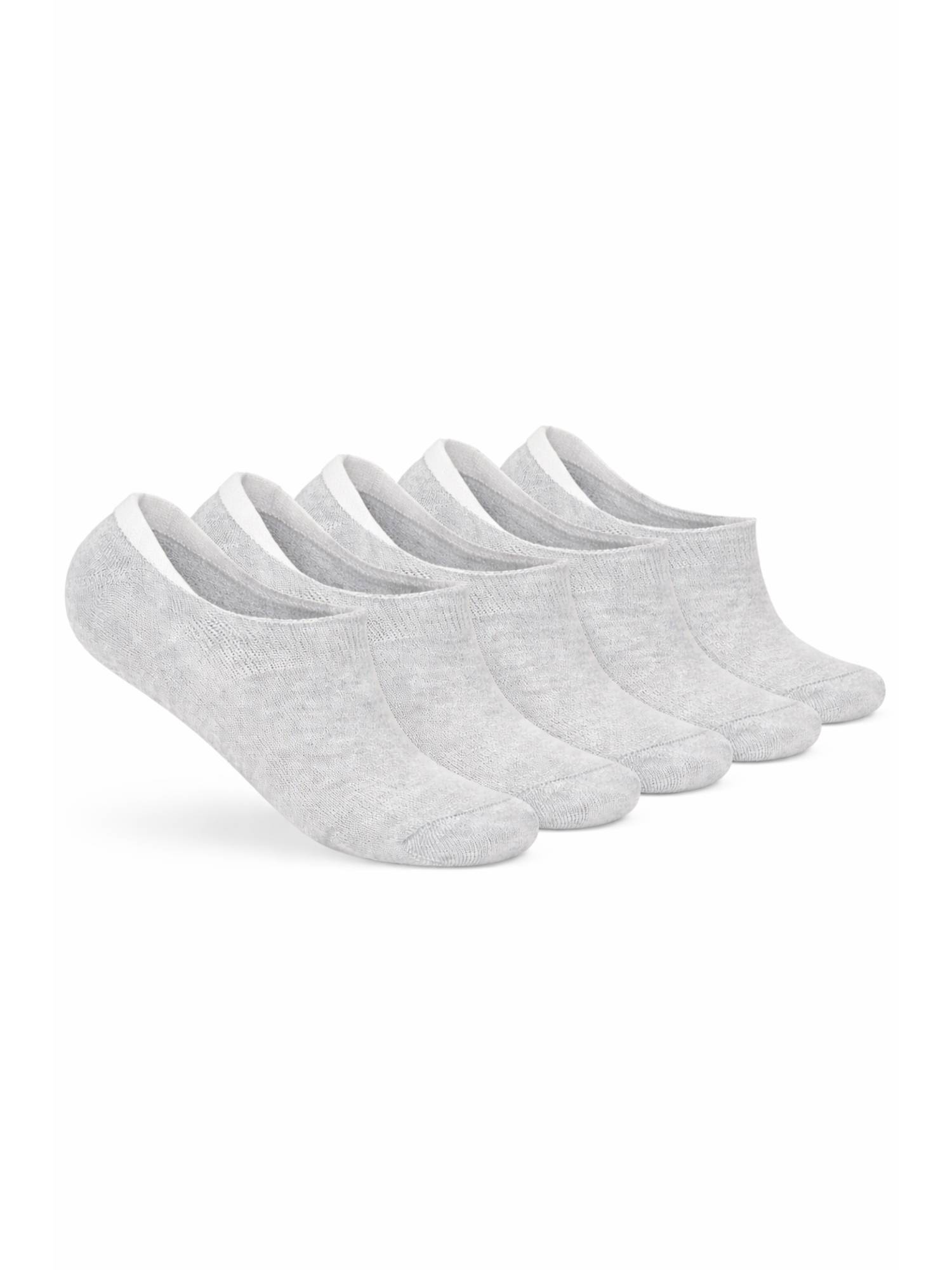Teakwood Mens Grey Cotton Shoe Liner Socks (Pack of 5)