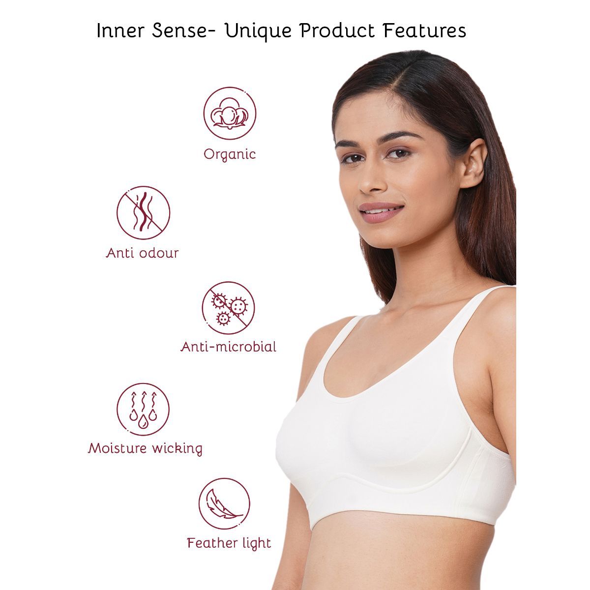 Inner Sense Organic Cotton Antimicrobial Soft Cup Full Coverage Bras