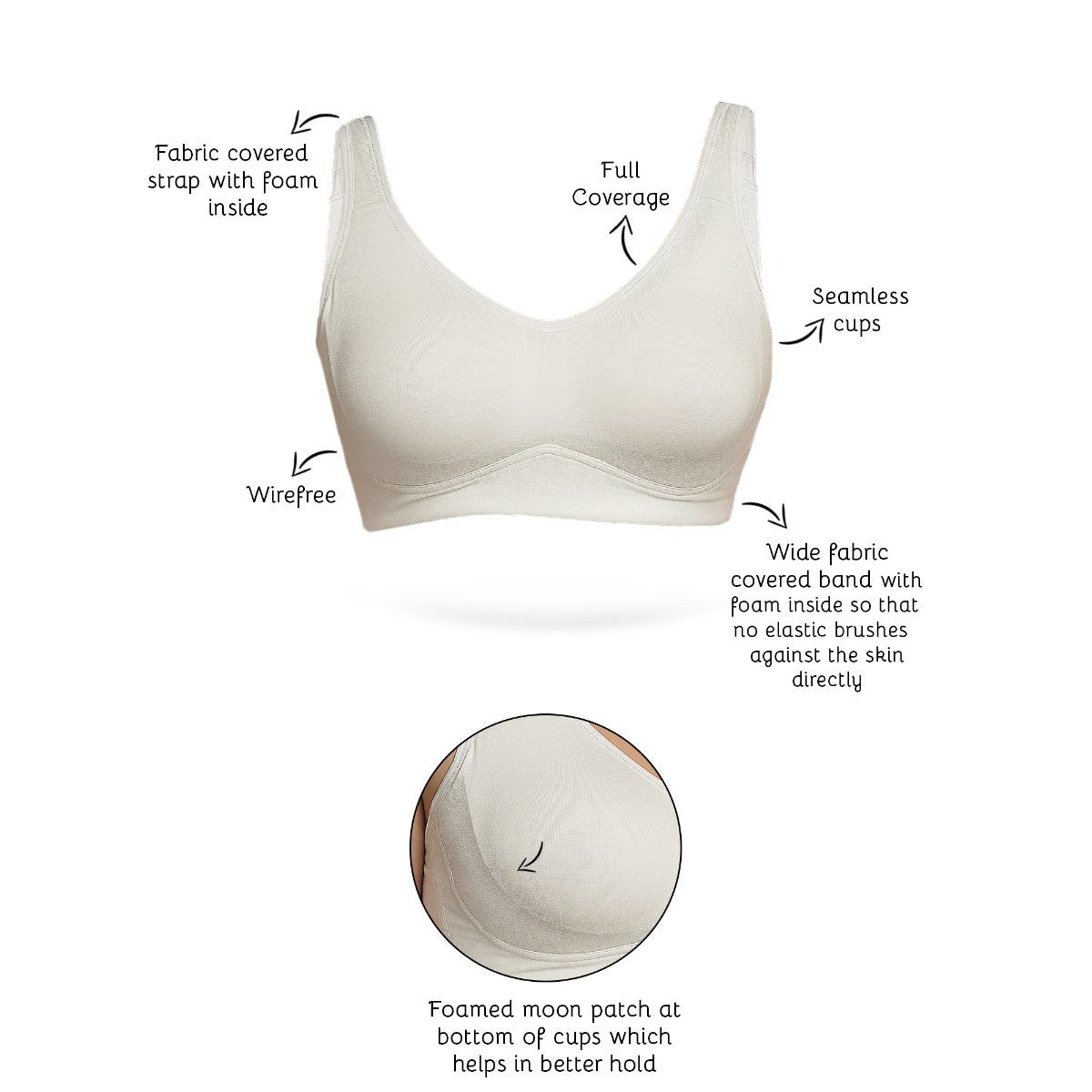 Inner Sense Organic Cotton Antimicrobial Soft Cup Full Coverage Bras