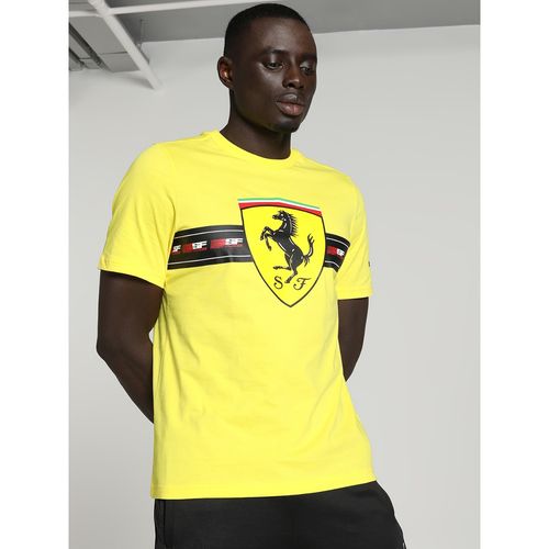Puma Ferrari Race Heritage Big Shield T Men Yellow T-Shirt