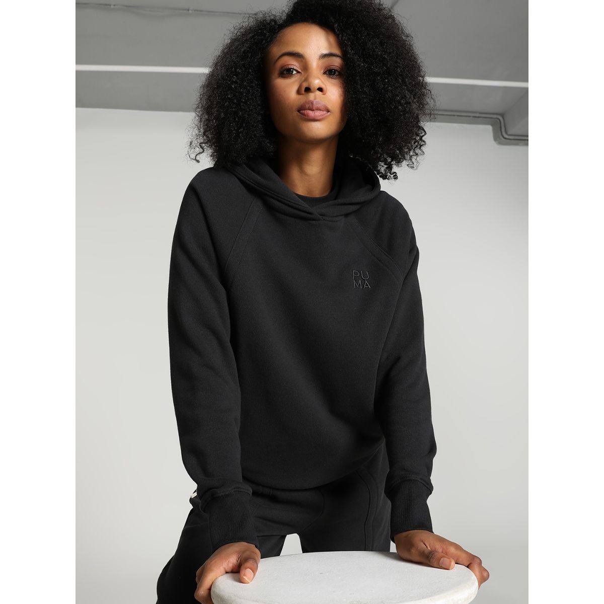 Puma Fusion Sleeveless Womens Pullover Hoodie Fitness Black 850128 01 RW109 main image 0
