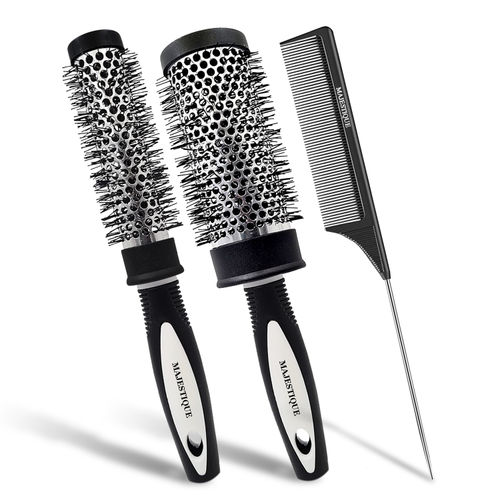 Majestique Blow Dry Hair Roller Brushes And Tail Comb Set Of - Main Image