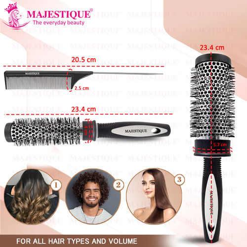 Buy Majestique Blow Dry Hair Roller Brushes And Tail Comb Set Of