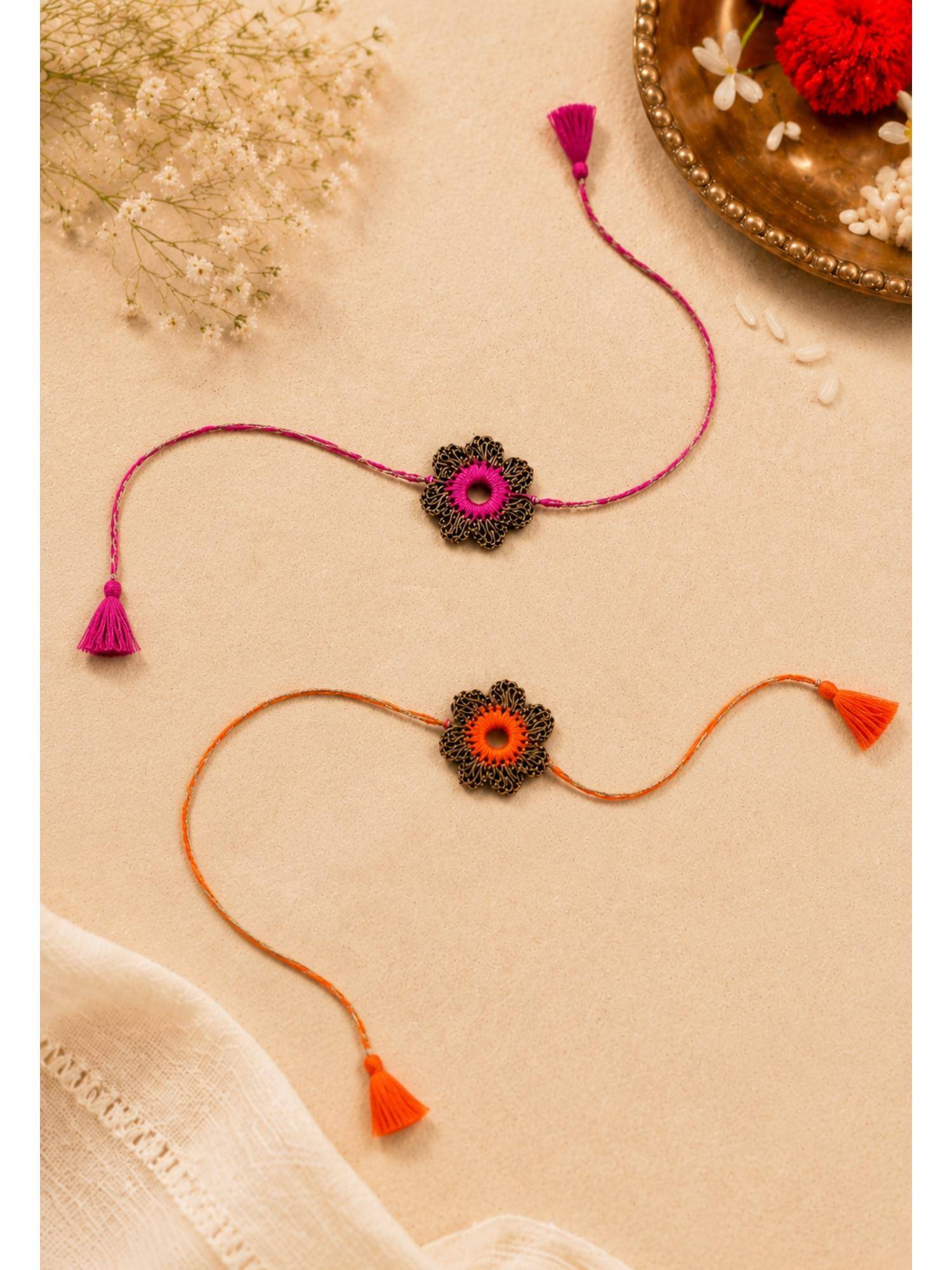 WHE Handmade Crochet Rakhi combo (Pack of 2)