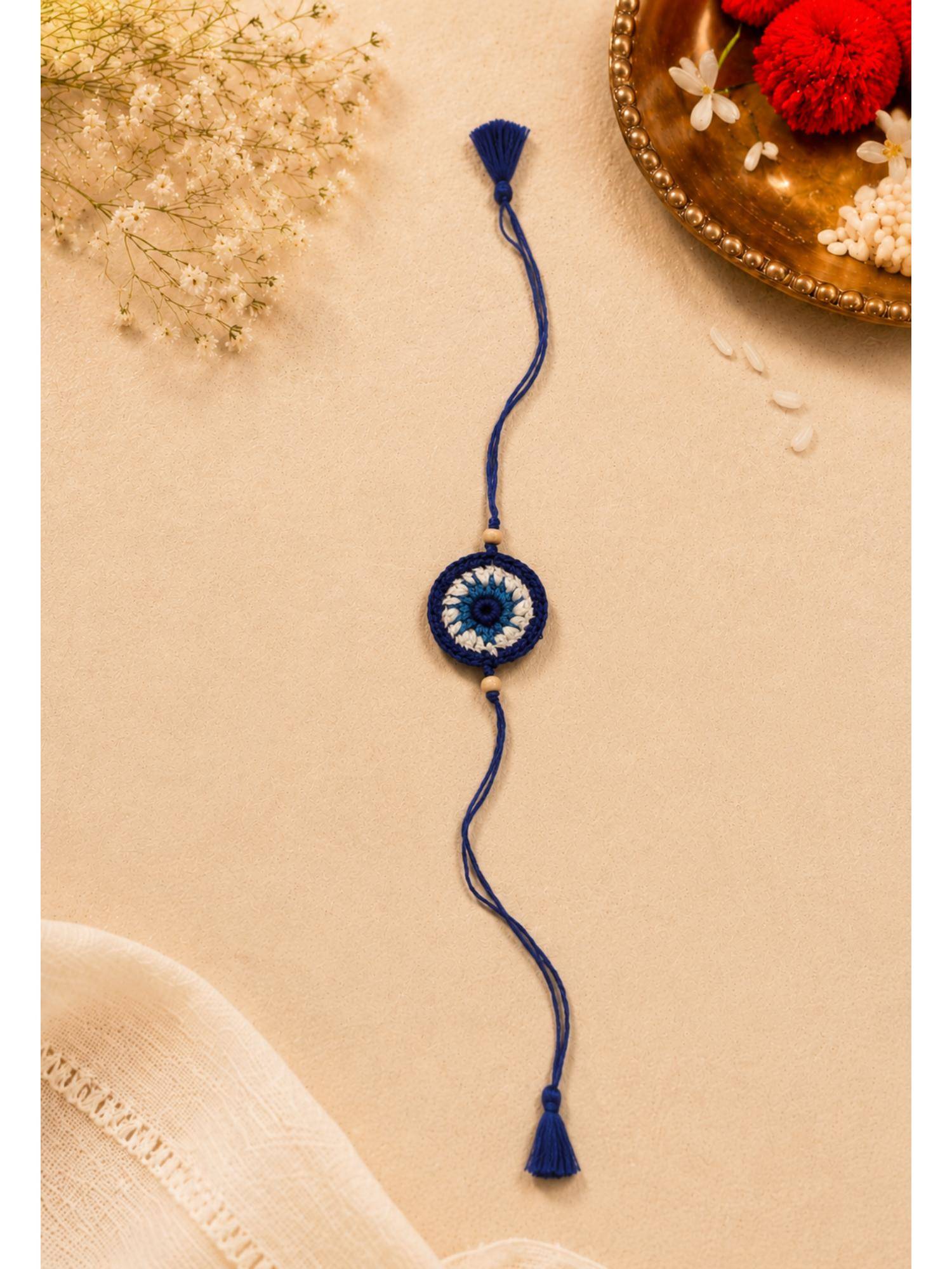WHE Handmade Crochet Evil Eye Rakhi