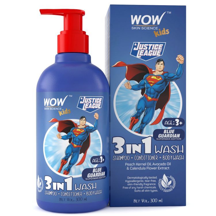 WOW Skin Science Kids 3 in 1 Wash (Blue Guardian Superman Edition)
