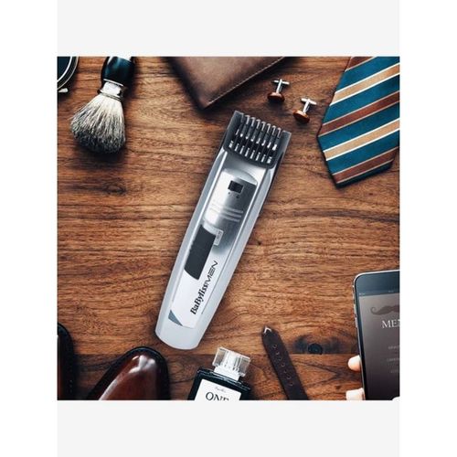 BaByliss Beard Trimmer For Men (Silver, 3-Day Beard Mains/Battery up to 20  mm)