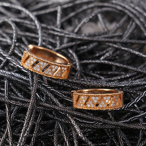 Buy Anika's Creations Rose Gold Plated American Diamond Studs