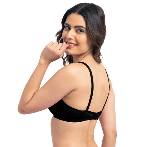 Buy Bralux Women's Cotton Hosiery T-Shirt Non-Wired Non-Padded Bra, Black B  Cup, Size 30B - Bela at